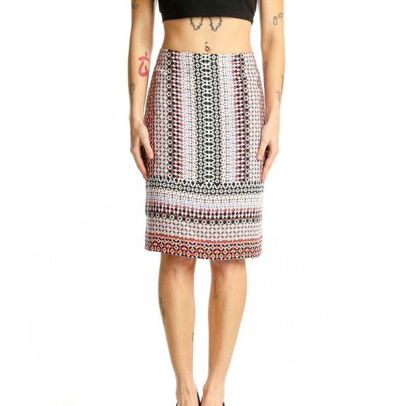J. Crew Multicolor Geometric Print Pencil Skirt size 6 - Picture 1 of 7